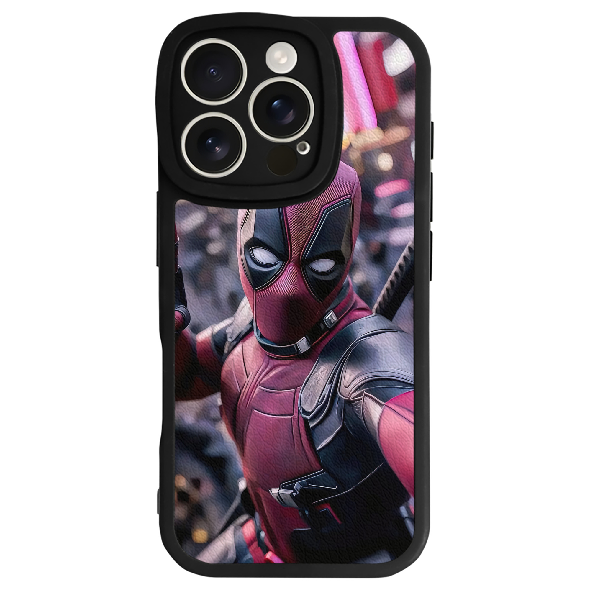 （画像用） Deadpool デッドプール 【iPhone 16シリーズ対応】シリコンスマホケース（レザー調） 材質：シリコン